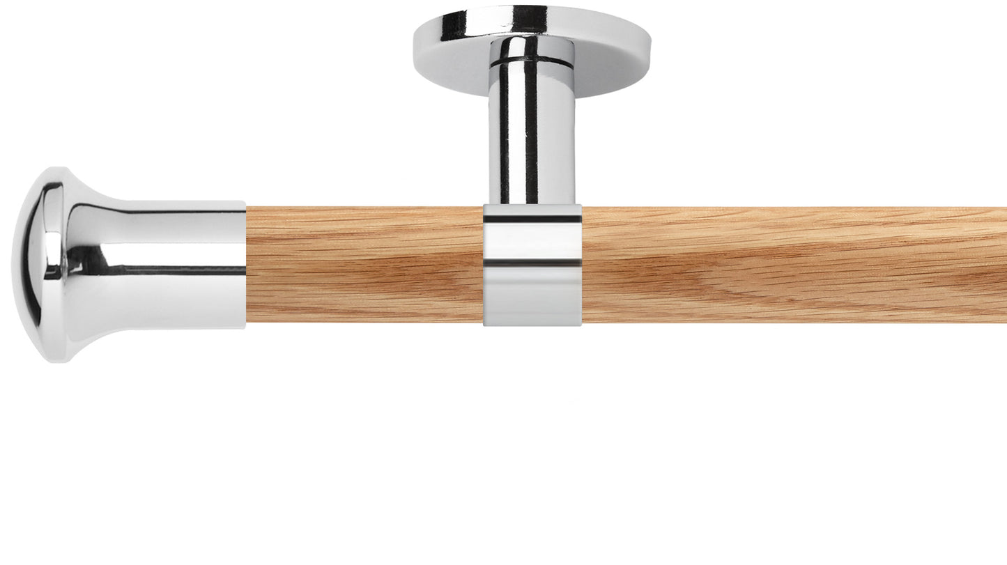 Rolls Neo Trumpet 35mm Wooden Curtain Pole - Fendow