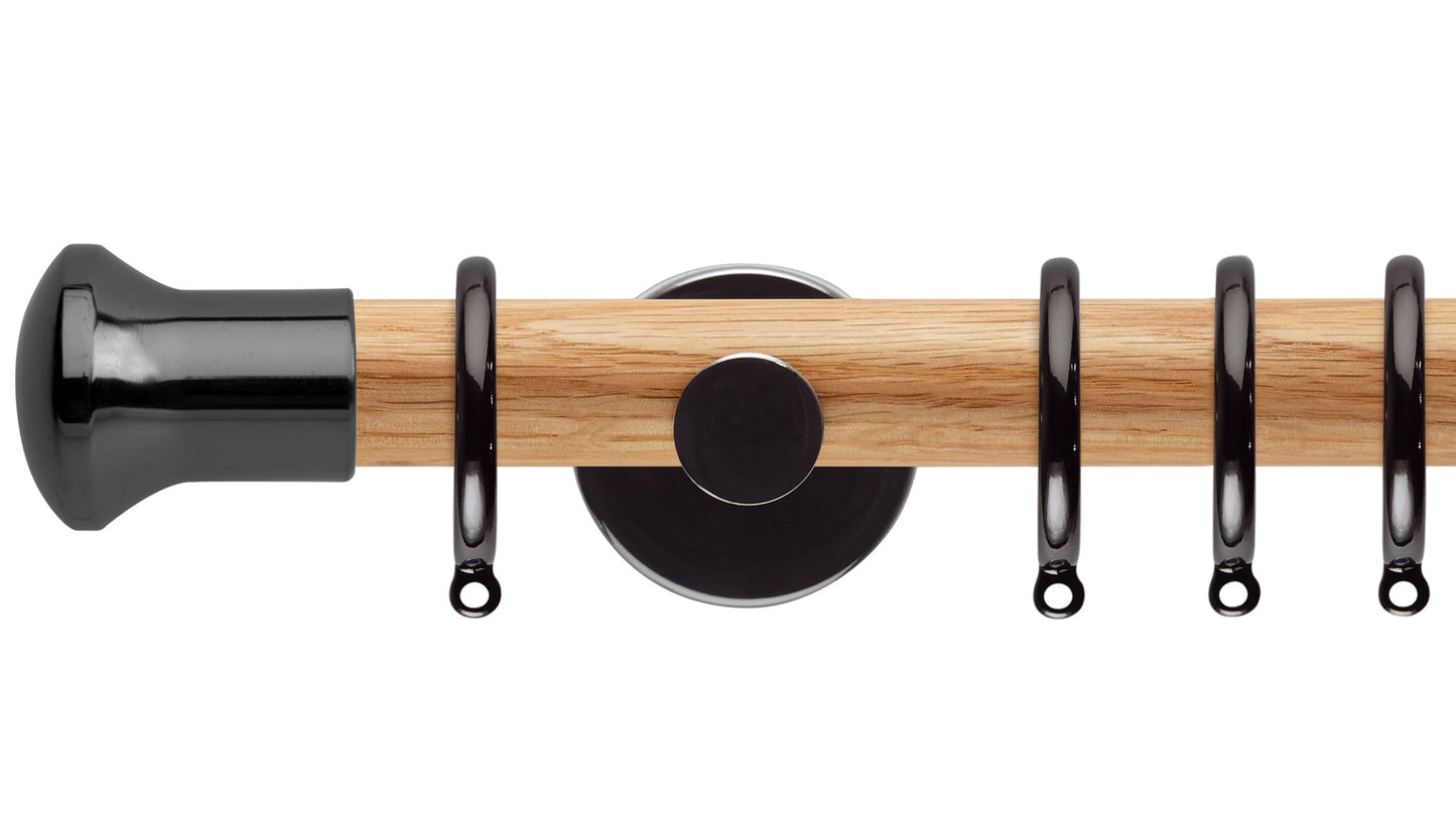 Rolls Neo Trumpet 35mm Wooden Curtain Pole - Fendow