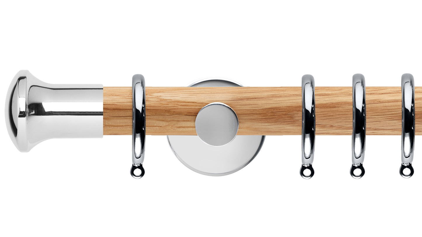 Rolls Neo Trumpet 35mm Wooden Curtain Pole - Fendow