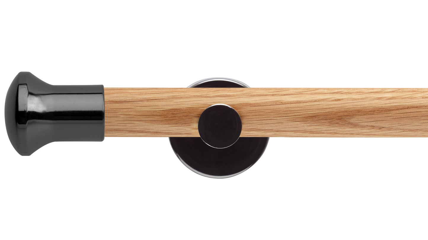 Rolls Neo Trumpet 35mm Wooden Curtain Pole - Fendow