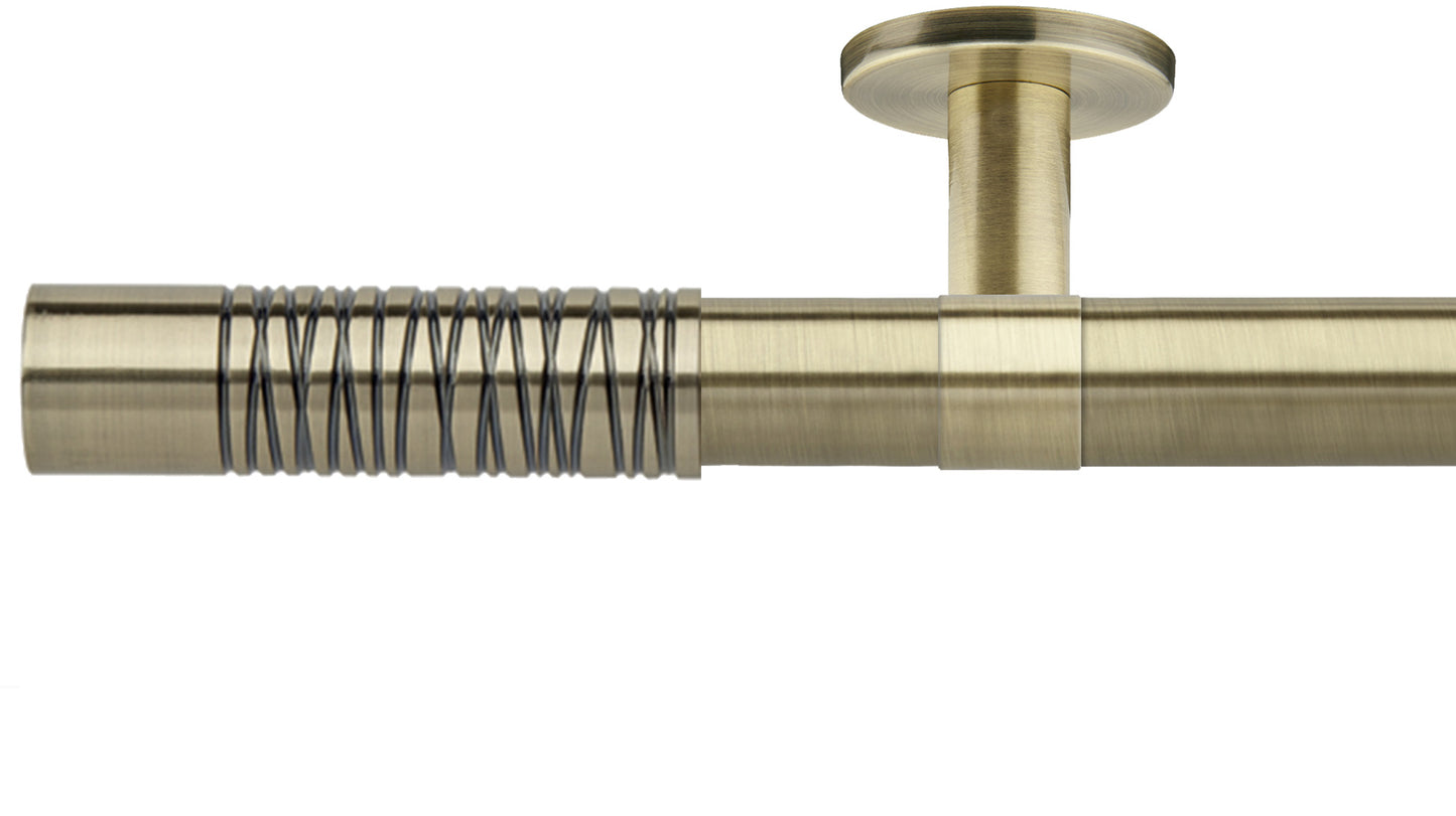 Rolls Neo Wired Barrel 35mm Metal Curtain Pole - Fendow