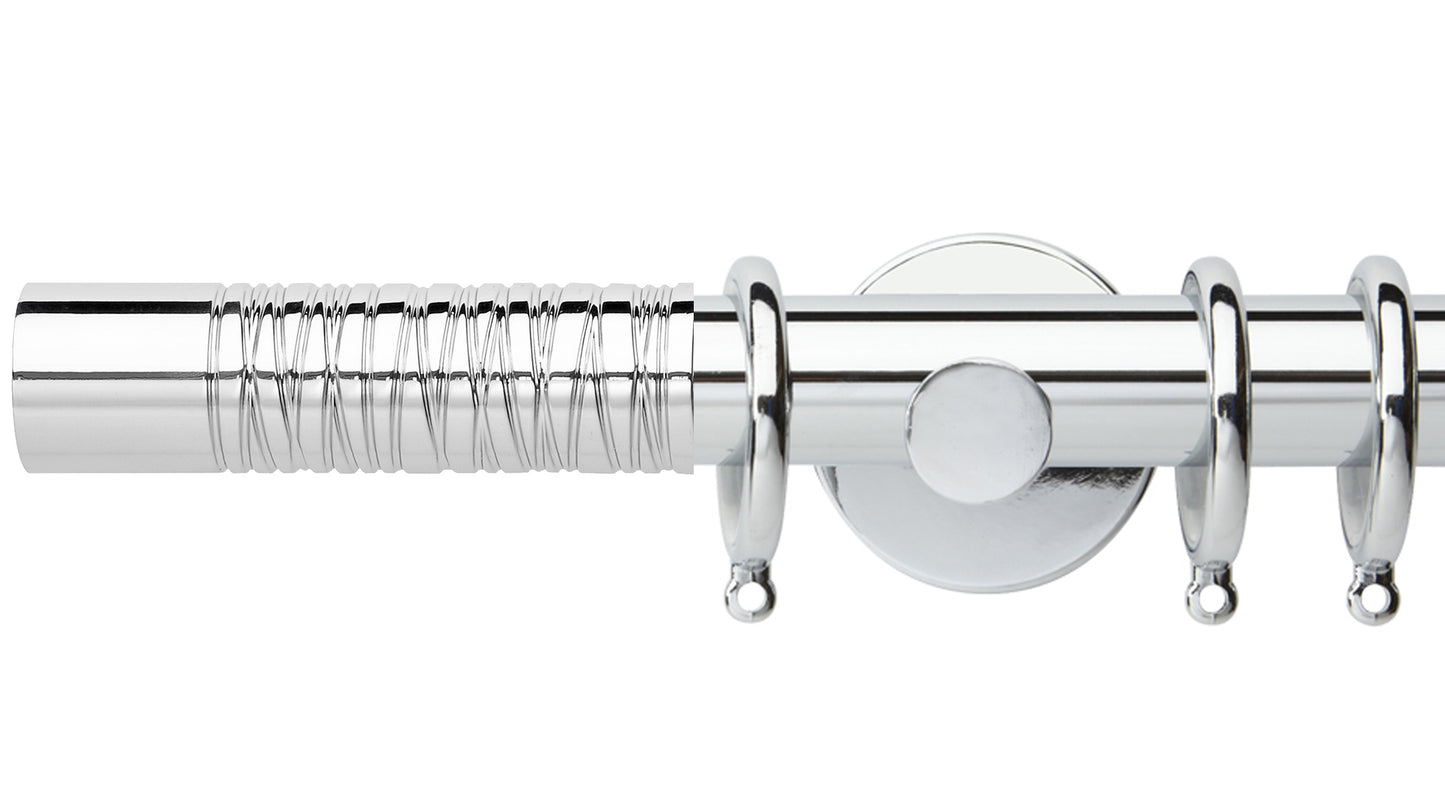 Rolls Neo Wired Barrel 35mm Metal Curtain Pole - Fendow