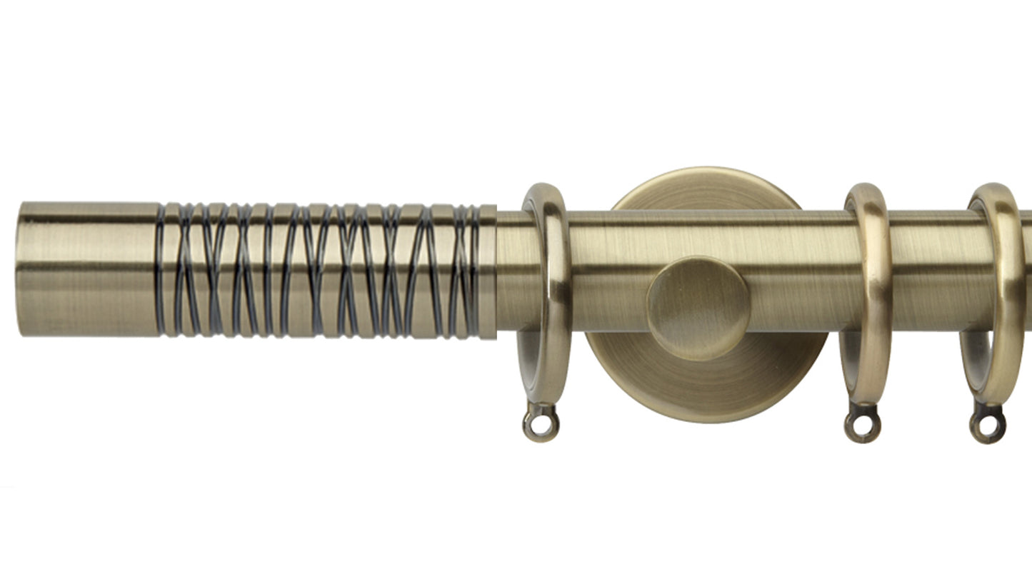 Rolls Neo Wired Barrel 35mm Metal Curtain Pole - Fendow