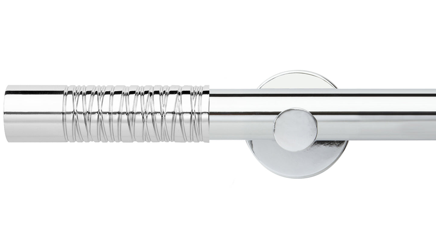 Rolls Neo Wired Barrel 35mm Metal Curtain Pole - Fendow