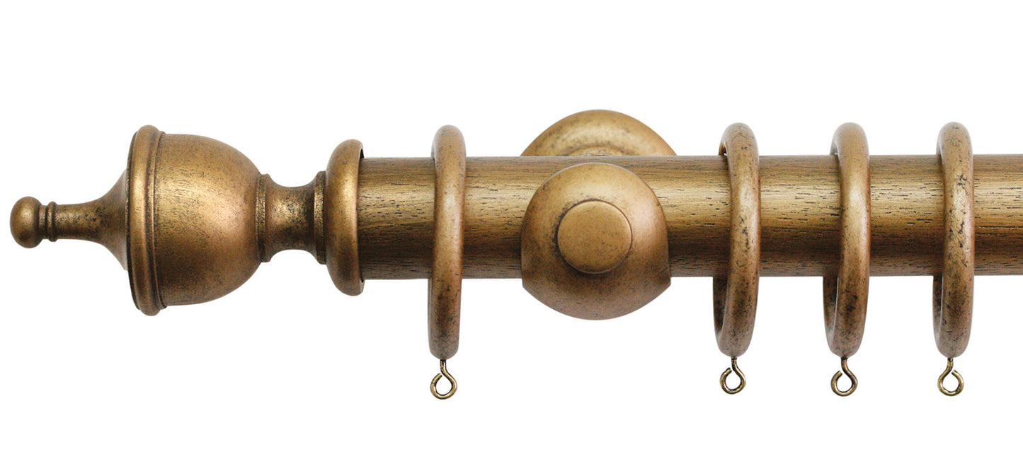 Jones Hardwick Urn 40mm Wooden Curtain Pole - Fendow