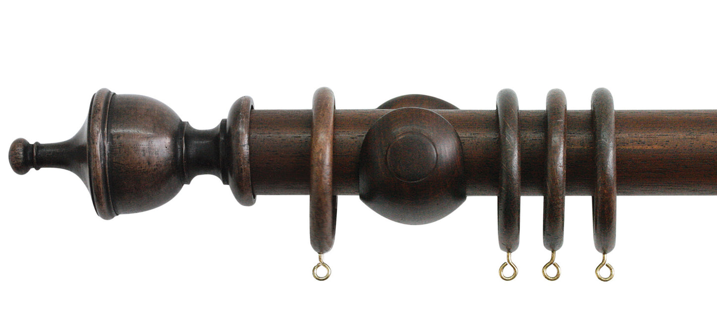 Jones Hardwick Urn 40mm Wooden Curtain Pole - Fendow