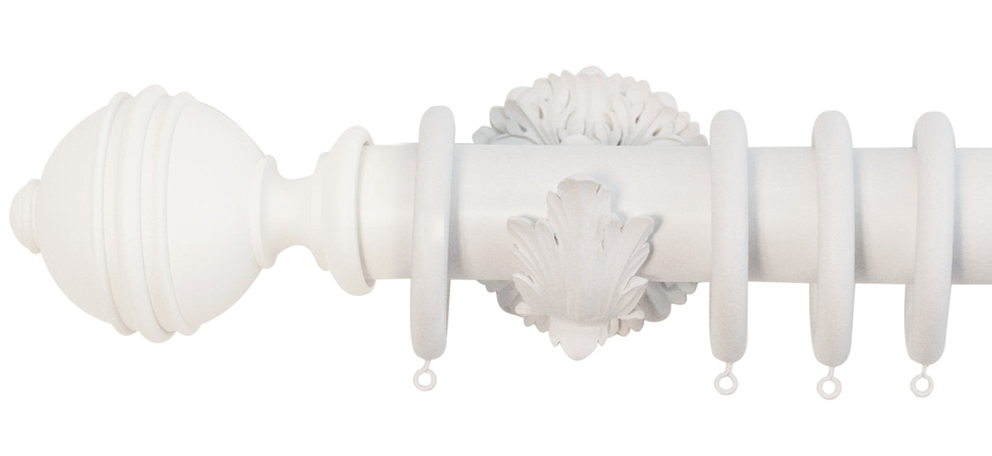 Jones Florentine Ribbed Ball 50mm Wooden Curtain Pole - Fendow