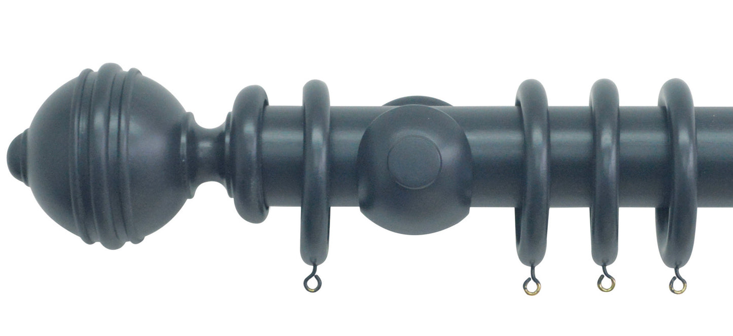 Jones Estate Ribbed Ball 50mm Wooden Curtain Pole - Fendow