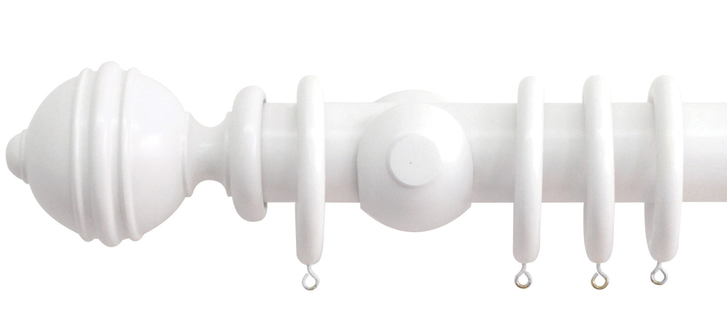 Jones Estate Ribbed Ball 50mm Wooden Curtain Pole - Fendow