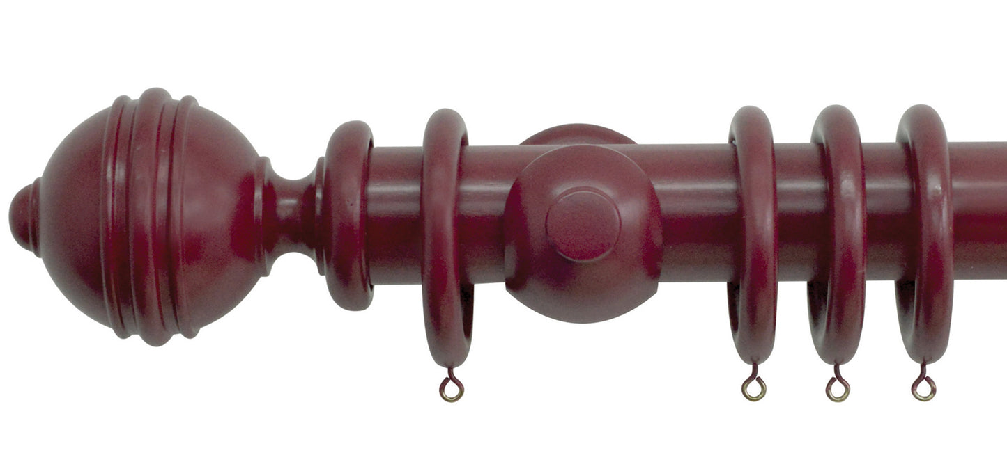 Jones Estate Ribbed Ball 50mm Wooden Curtain Pole - Fendow