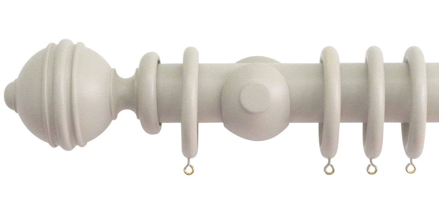 Jones Estate Ribbed Ball 50mm Wooden Curtain Pole - Fendow