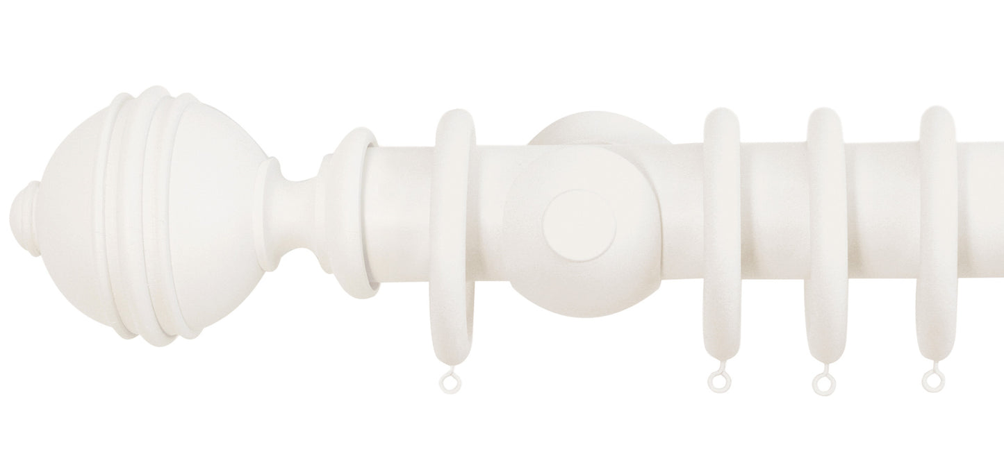 Jones Florentine Ribbed Ball 50mm Wooden Curtain Pole - Fendow