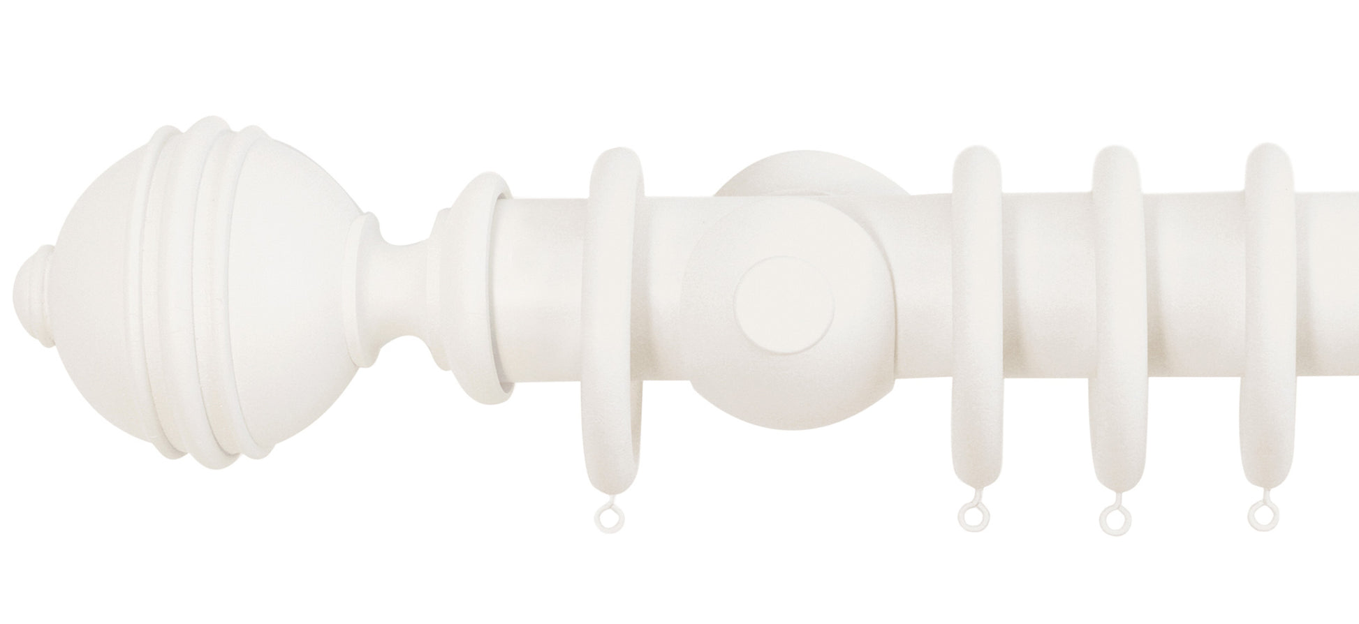 Jones Florentine Ribbed Ball 50mm Wooden Curtain Pole - Fendow