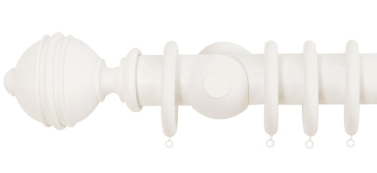 Jones Florentine Ribbed Ball 50mm Wooden Curtain Pole - Fendow