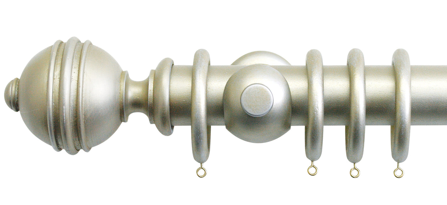 Jones Florentine Ribbed Ball 50mm Wooden Curtain Pole - Fendow