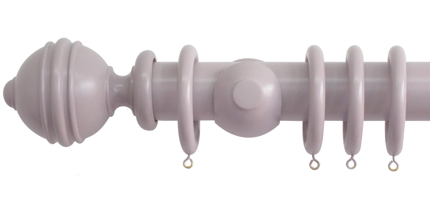 Jones Estate Ribbed Ball 50mm Wooden Curtain Pole - Fendow