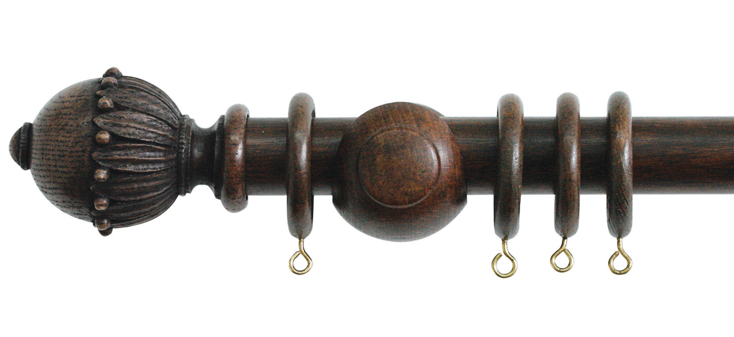 Jones Cathedral Wells 30mm Wooden Curtain Pole - Fendow