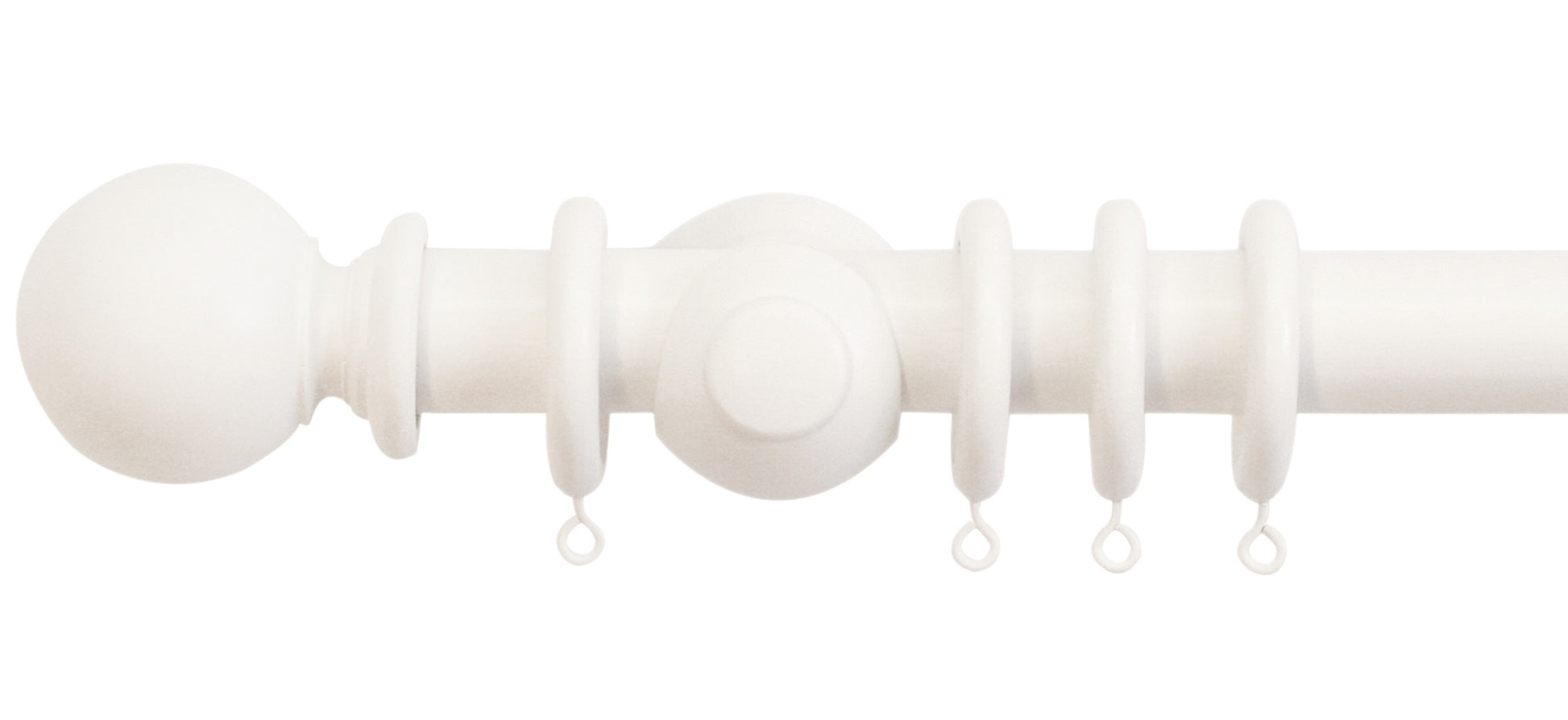 Jones Cathedral Plain Ball 30mm Wooden Curtain Pole - Fendow