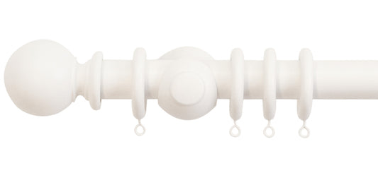 Jones Cathedral Plain Ball 30mm Wooden Curtain Pole - Fendow