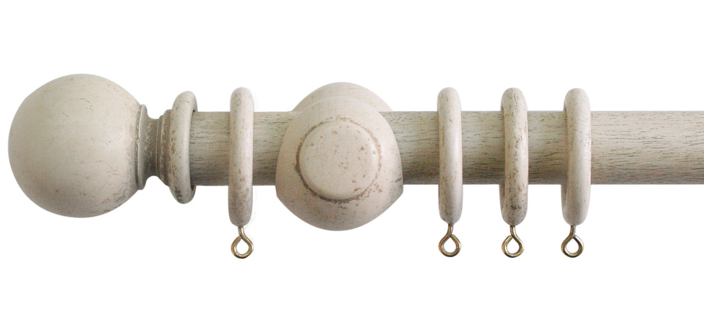 Jones Cathedral Plain Ball 30mm Wooden Curtain Pole - Fendow