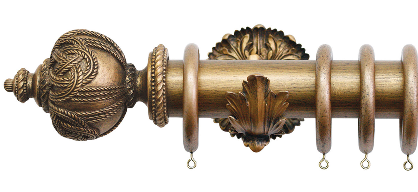 Jones Florentine Rope 50mm Wooden Curtain Pole - Fendow