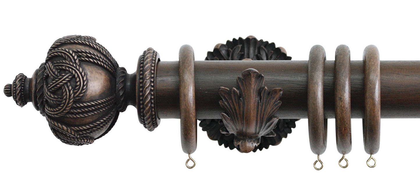 Jones Florentine Rope 50mm Wooden Curtain Pole - Fendow