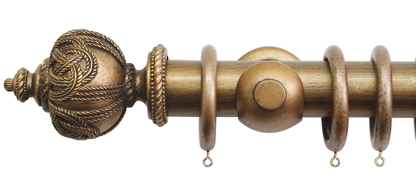 Jones Florentine Rope 50mm Wooden Curtain Pole - Fendow