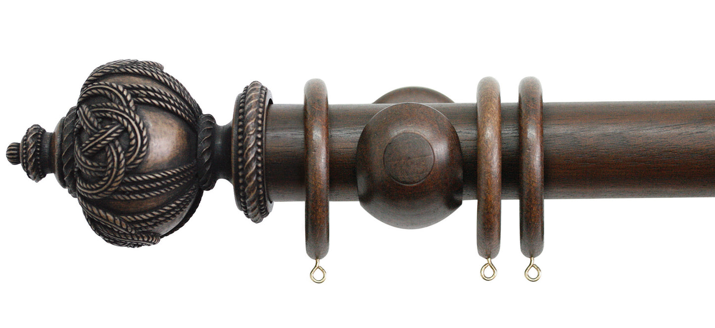 Jones Florentine Rope 50mm Wooden Curtain Pole - Fendow