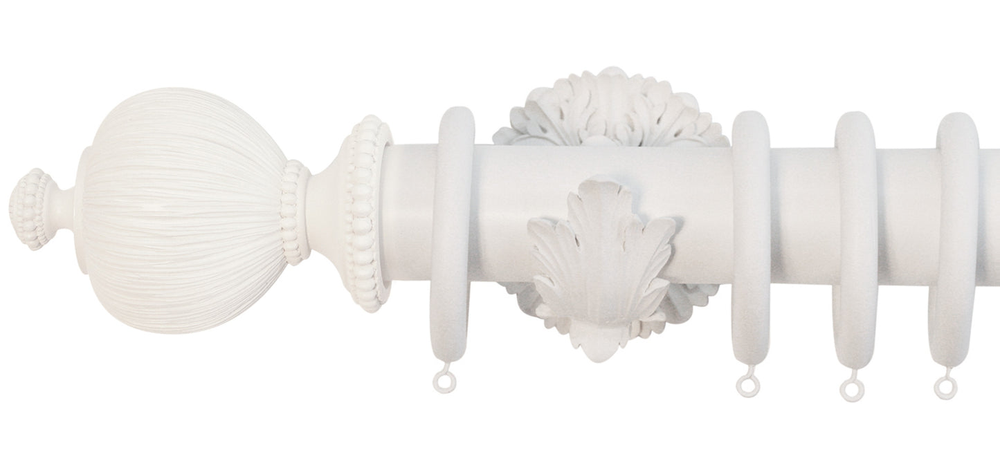 Jones Florentine Pleated 50mm Wooden Curtain Pole - Fendow