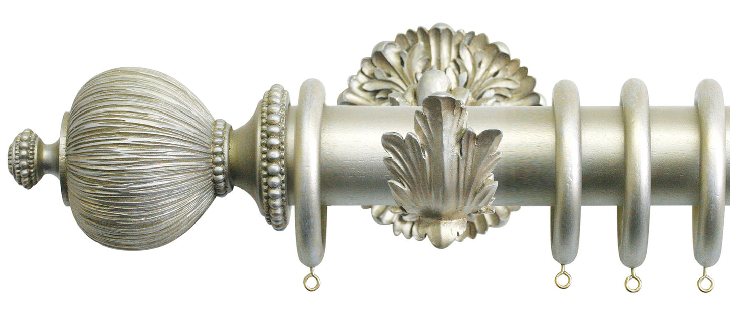 Jones Florentine Pleated 50mm Wooden Curtain Pole - Fendow