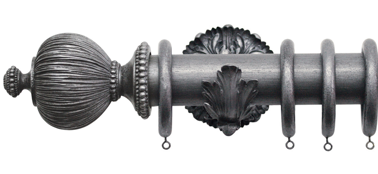 Jones Florentine Pleated 50mm Wooden Curtain Pole - Fendow