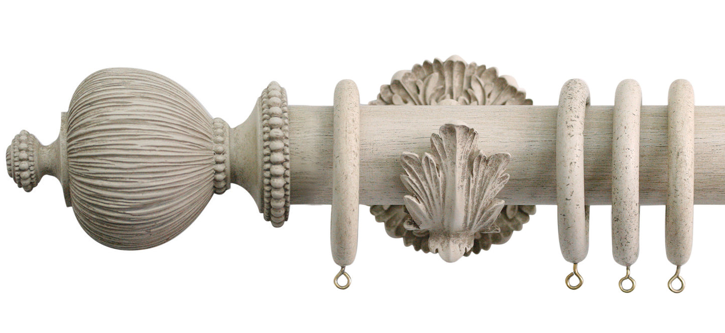 Jones Florentine Pleated 50mm Wooden Curtain Pole - Fendow