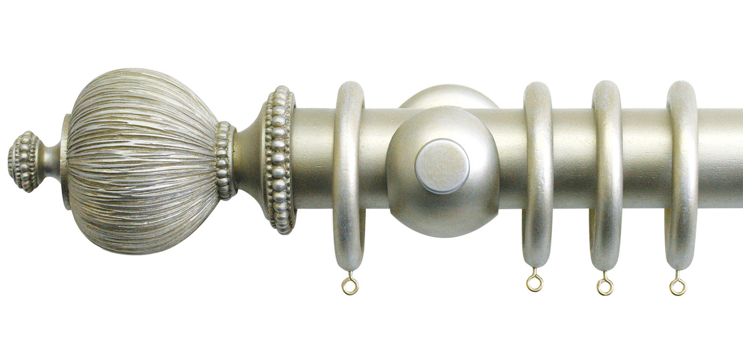 Jones Florentine Pleated 50mm Wooden Curtain Pole - Fendow