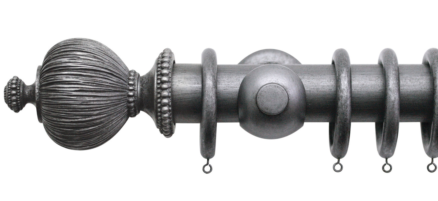 Jones Florentine Pleated 50mm Wooden Curtain Pole - Fendow