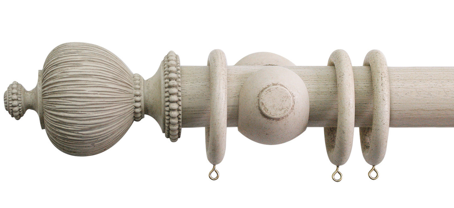 Jones Florentine Pleated 50mm Wooden Curtain Pole - Fendow