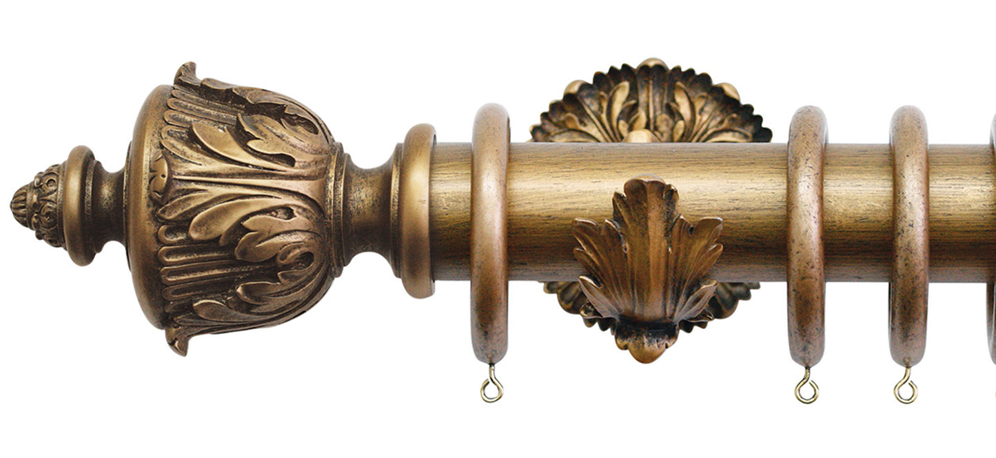 Jones Florentine Acanthus 50mm Wooden Curtain Pole - Fendow