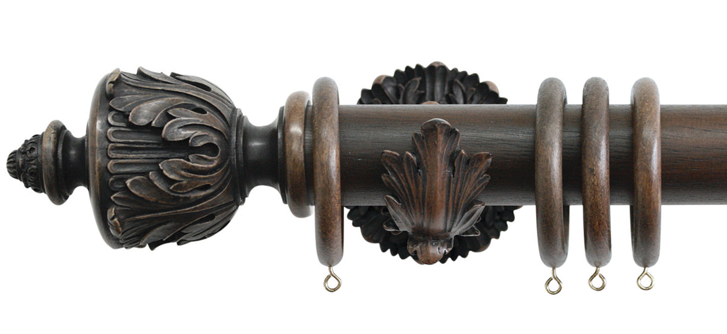 Jones Florentine Acanthus 50mm Wooden Curtain Pole - Fendow