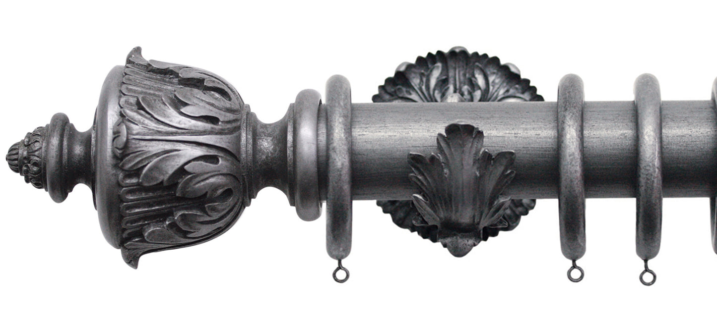 Jones Florentine Acanthus 50mm Wooden Curtain Pole - Fendow