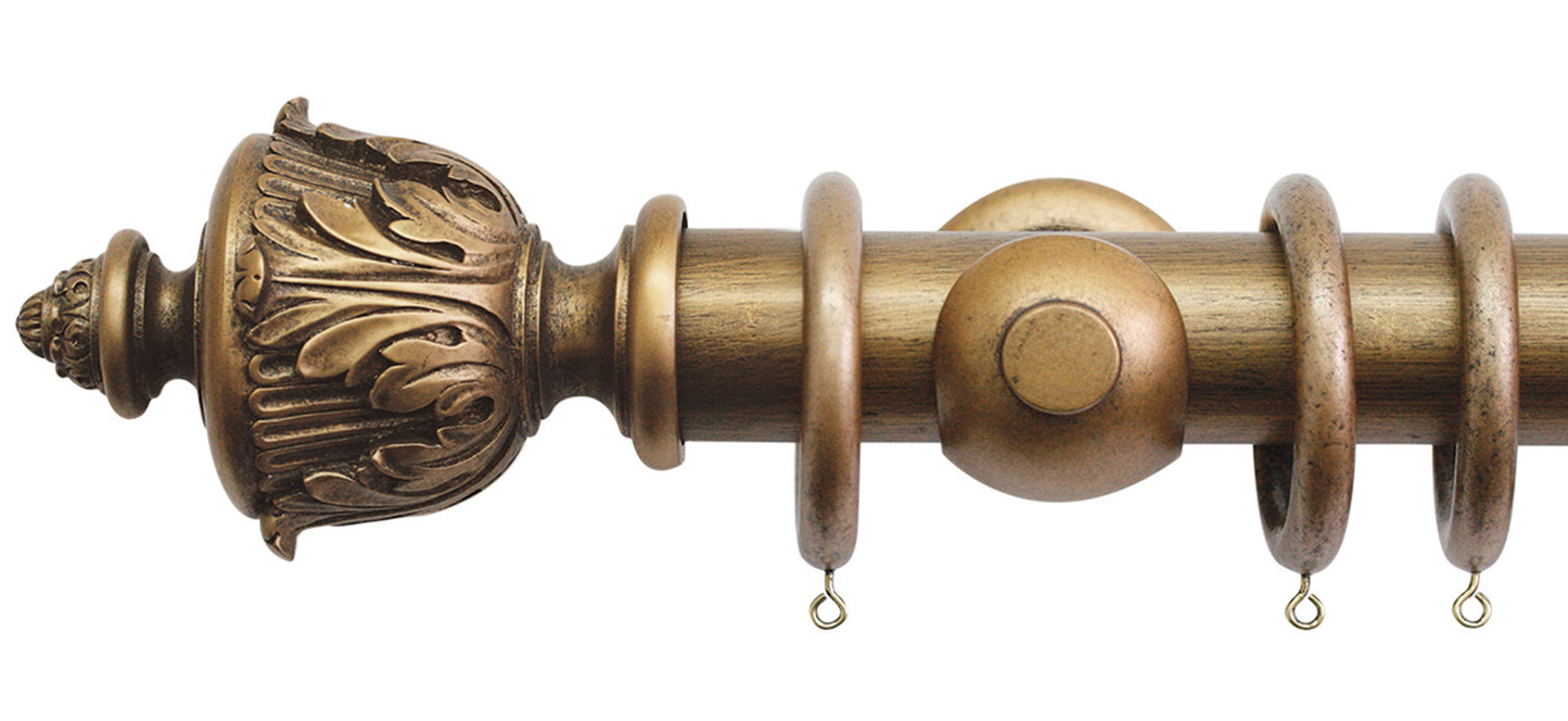 Jones Florentine Acanthus 50mm Wooden Curtain Pole - Fendow