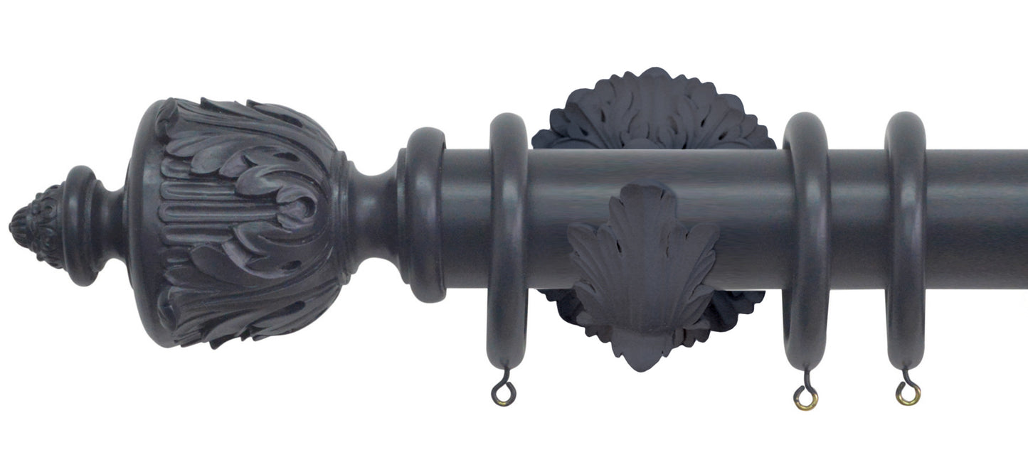 Jones Estate Acanthus 50mm Wooden Curtain Pole - Fendow