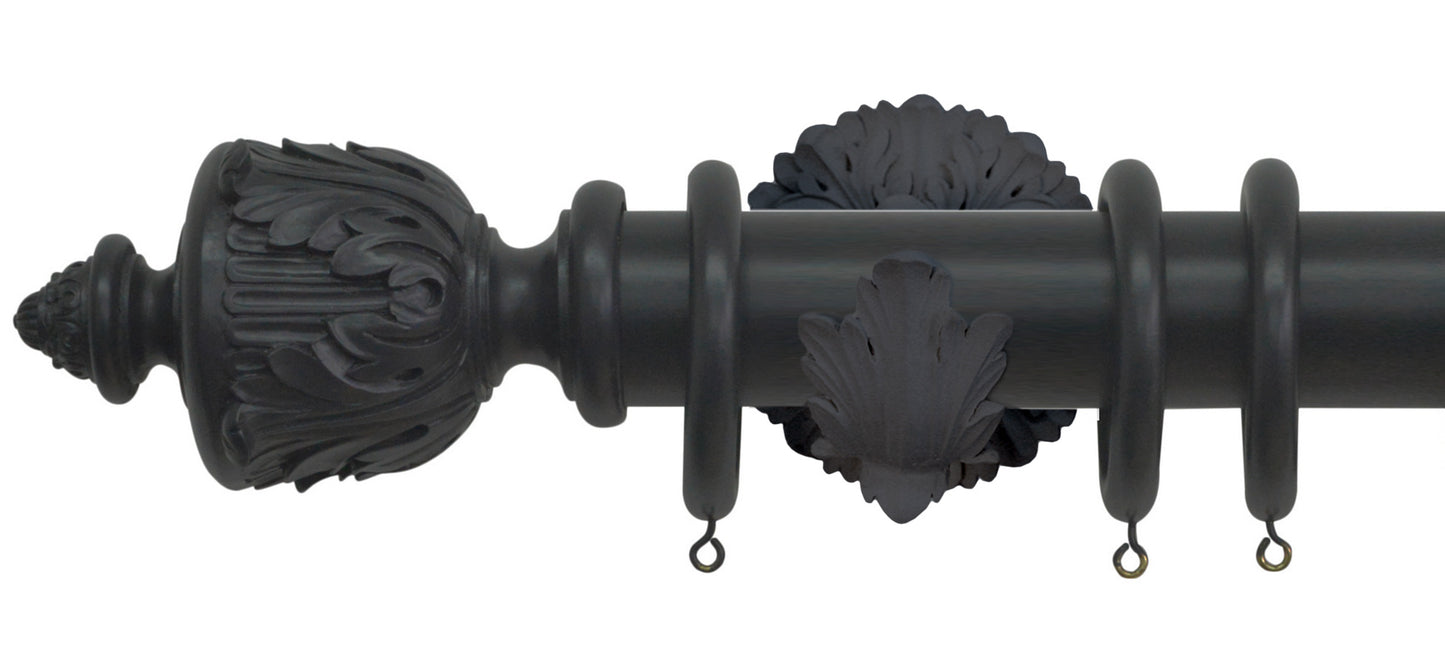 Jones Estate Acanthus 50mm Wooden Curtain Pole - Fendow