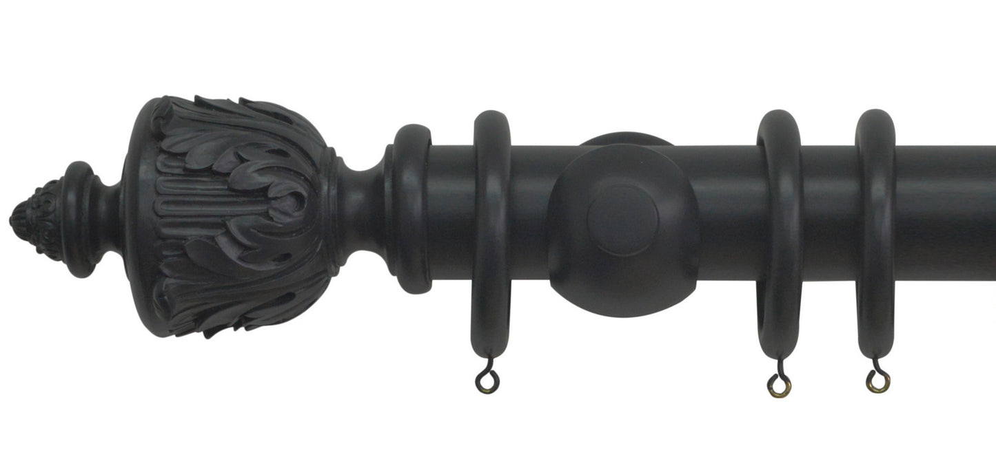 Jones Estate Acanthus 50mm Wooden Curtain Pole - Fendow