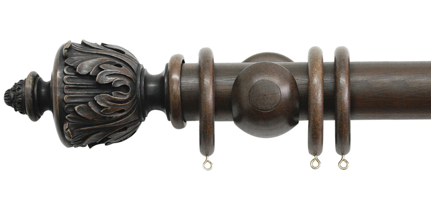 Jones Florentine Acanthus 50mm Wooden Curtain Pole - Fendow