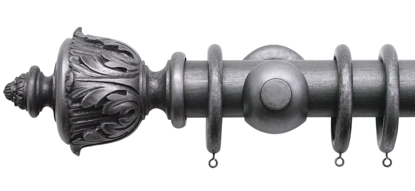 Jones Florentine Acanthus 50mm Wooden Curtain Pole - Fendow