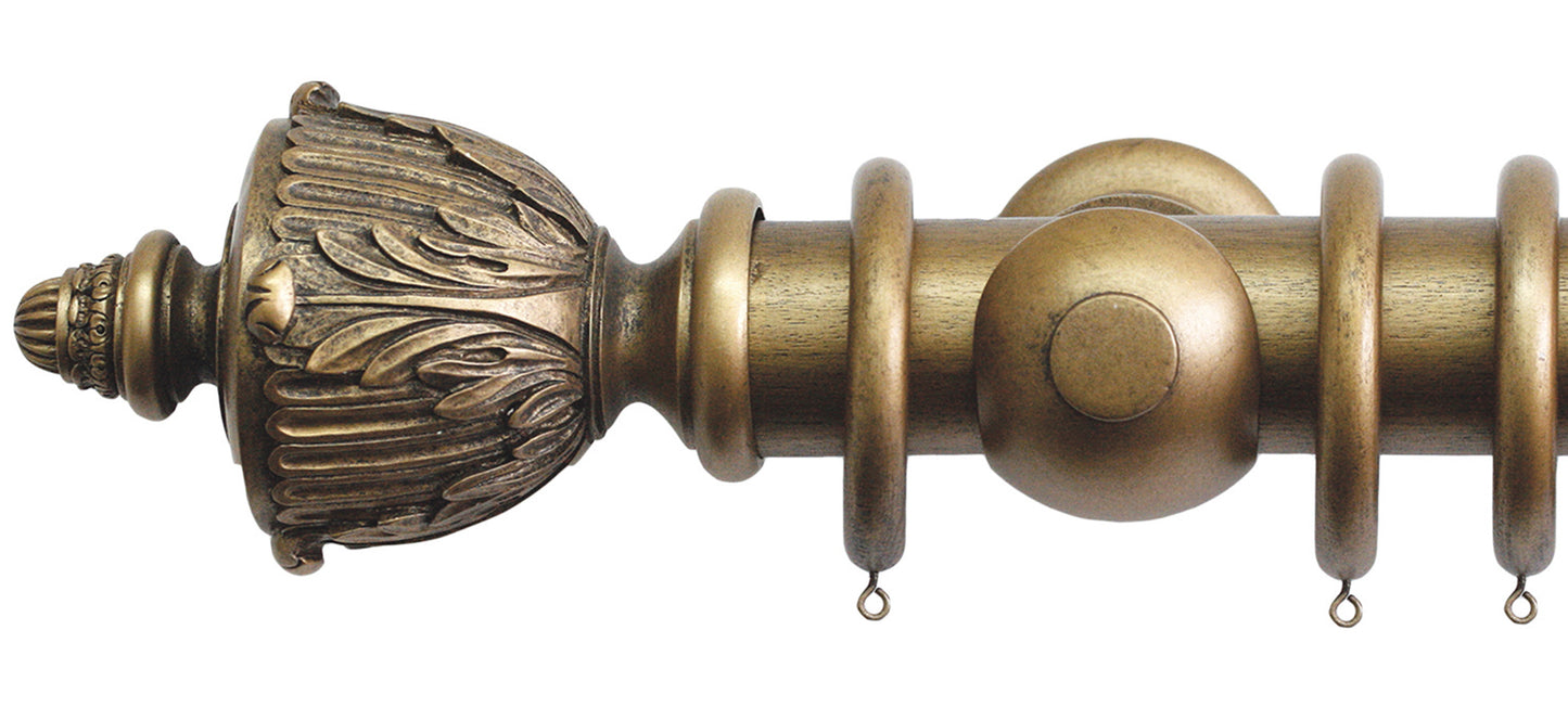 Jones Grande Acanthus 63mm Wooden Curtain Pole - Fendow