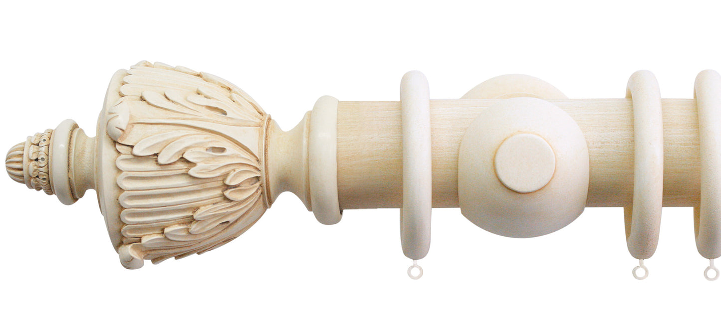 Jones Grande Acanthus 63mm Wooden Curtain Pole - Fendow