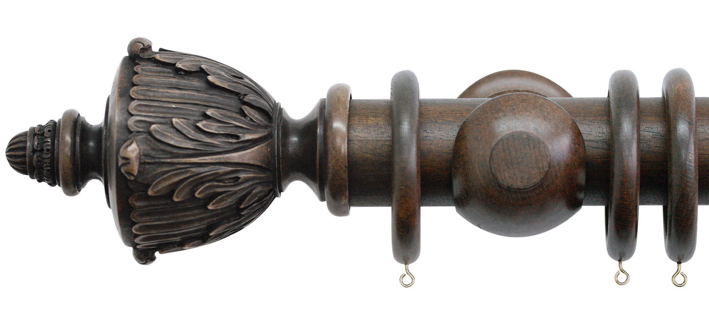 Jones Grande Acanthus 63mm Wooden Curtain Pole - Fendow