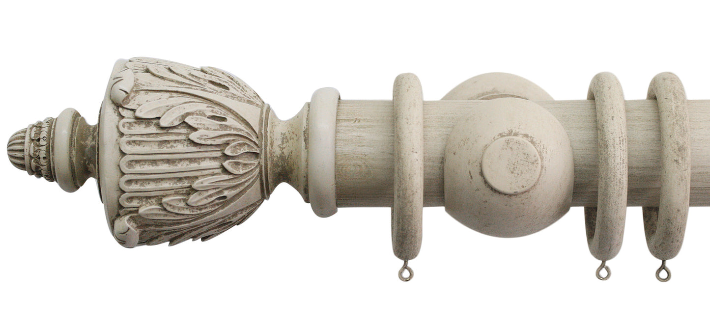 Jones Grande Acanthus 63mm Wooden Curtain Pole - Fendow