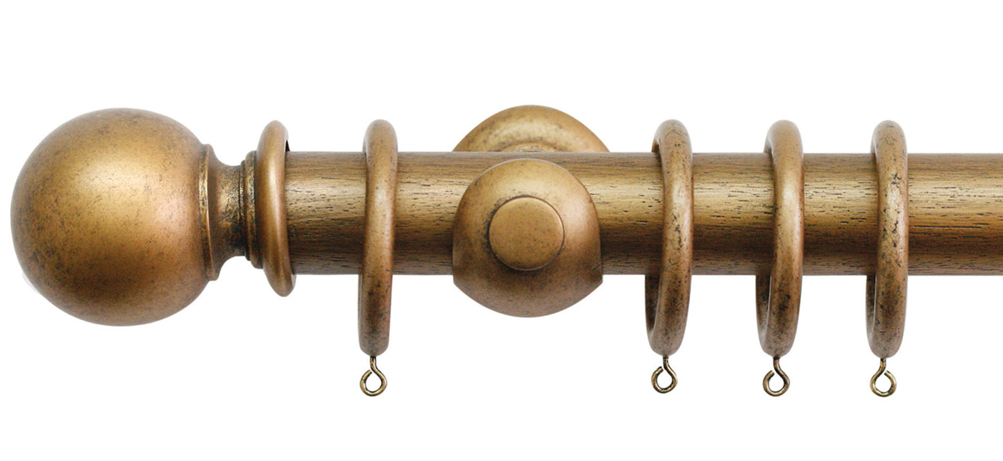 Jones Hardwick Ball 40mm Wooden Curtain Pole - Fendow