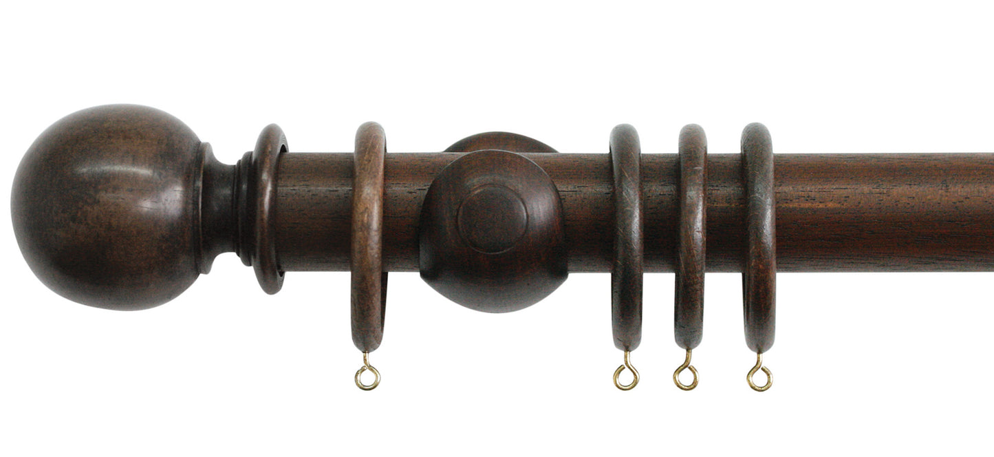 Jones Hardwick Ball 40mm Wooden Curtain Pole - Fendow